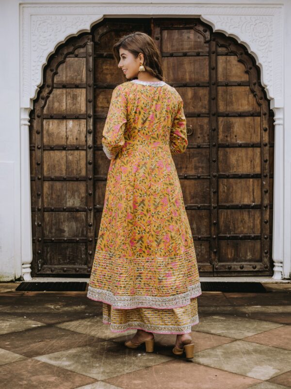 Sunshine Yellow Angrakha Long Dress - Image 6