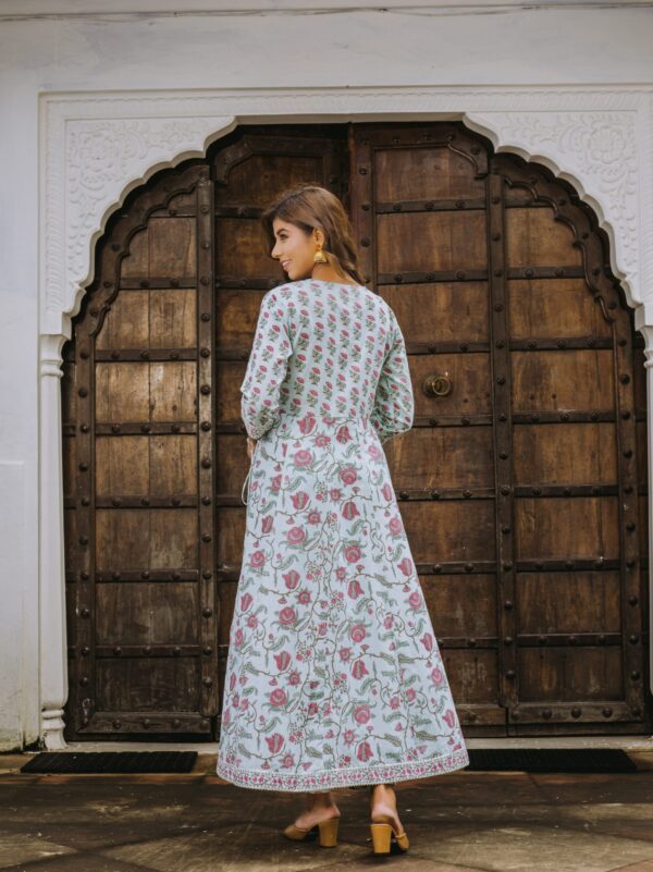 Aqau Haze Blue Cotton Suit Set - Image 5