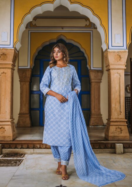 Powder Blue Afghani Suit Set