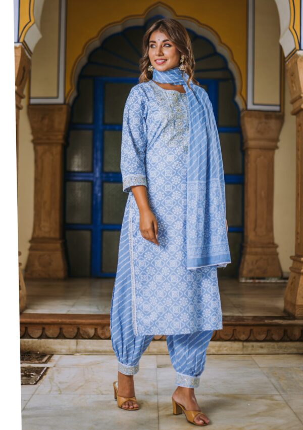 Powder Blue Afghani Suit Set - Image 4