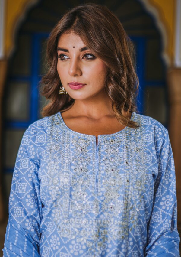 Powder Blue Afghani Suit Set - Image 5
