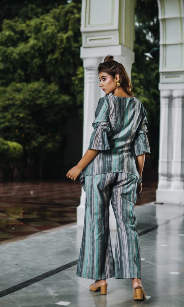 Muslin Sea Green Patterned Co-Ord Set - Image 4