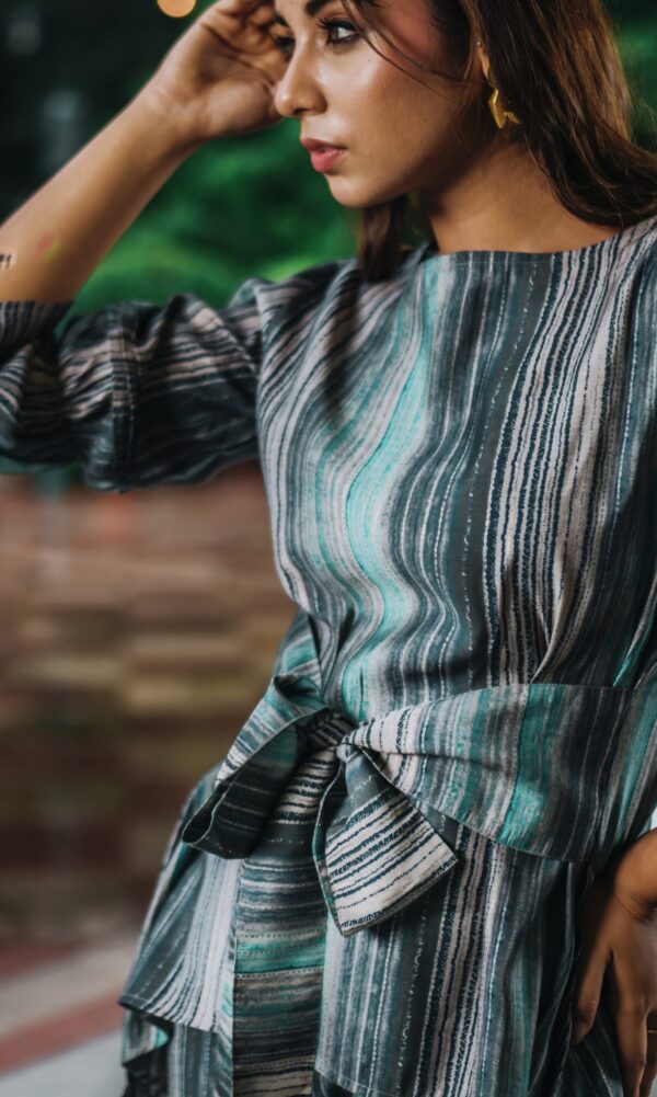 Muslin Sea Green Patterned Co-Ord Set - Image 3