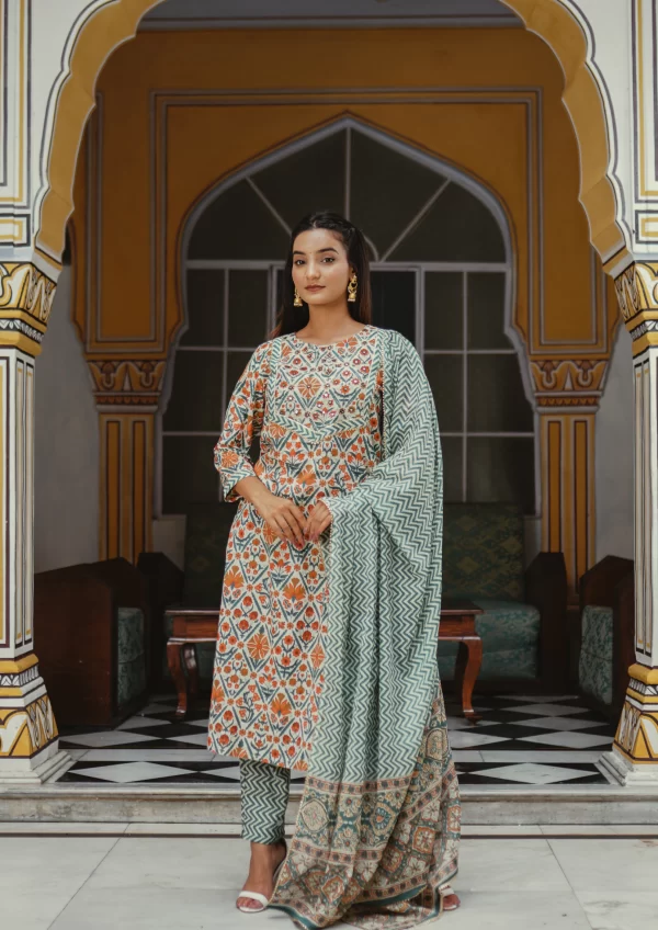 Sanganeri Print Cotton Suit Set