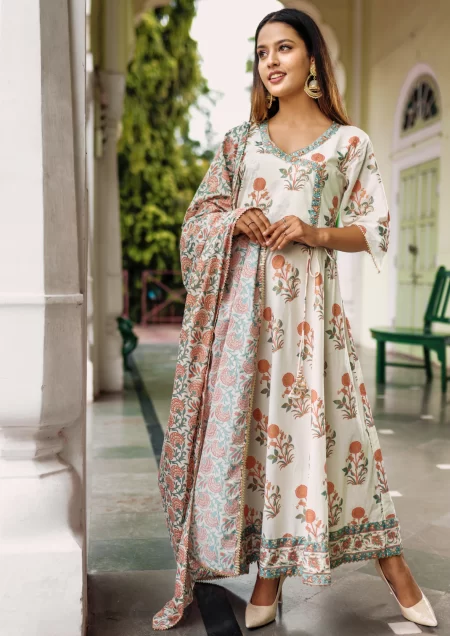 Cloud White Angrakha Suit Set