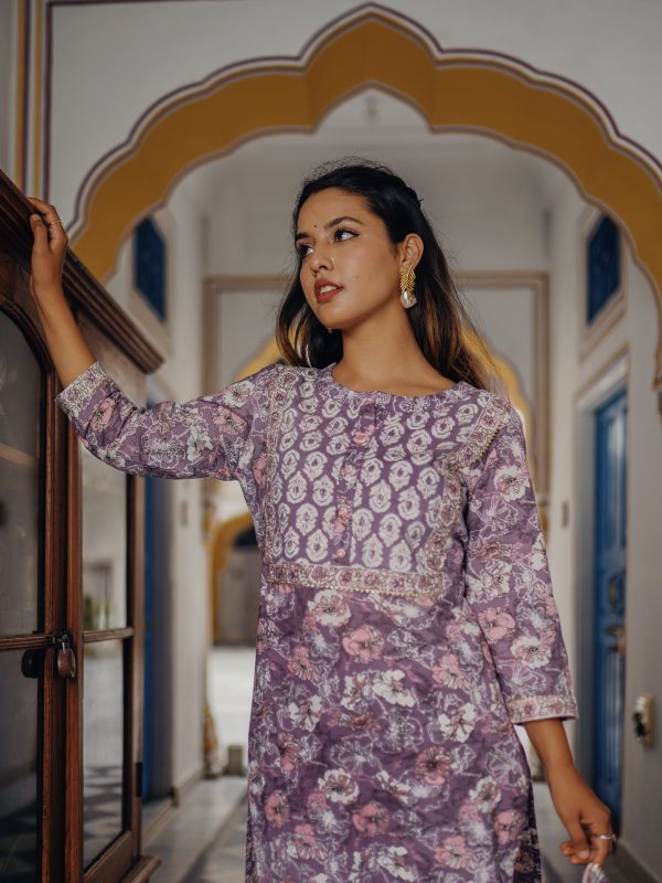 Mallow Purple Cotton Suit Set - Image 4