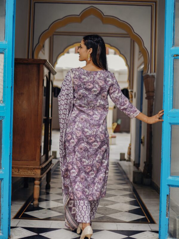 Mallow Purple Cotton Suit Set - Image 5