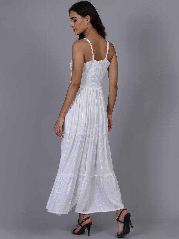Baby Powder White Lurex Long Dress - Image 4