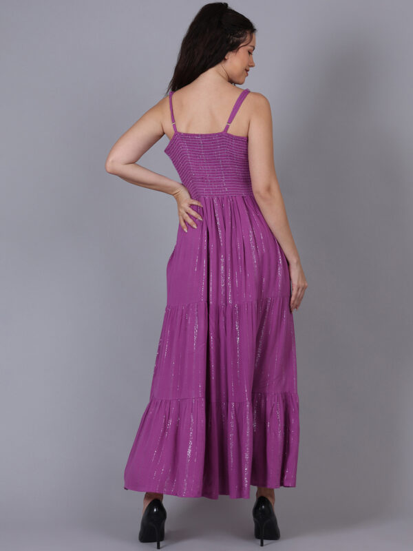 Luxury Purple Lurex Long Dress - Image 4