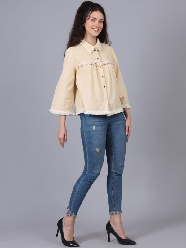 Magnolia Cream Top with Golden Lurex And Yellow - Image 6