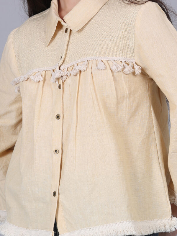 Magnolia Cream Top with Golden Lurex And Yellow - Image 3