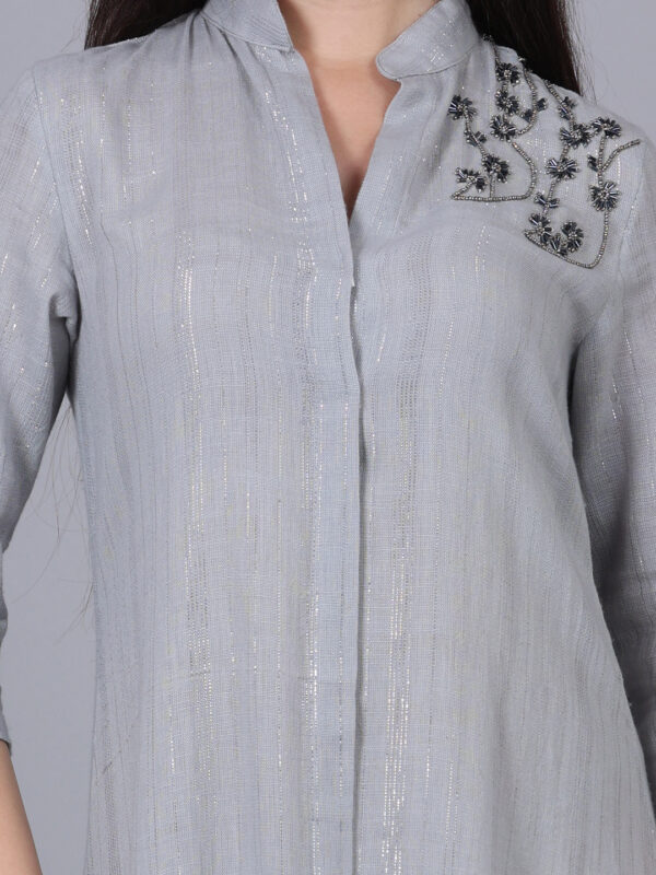 Dolphin Grey Lurex Dress - Image 3