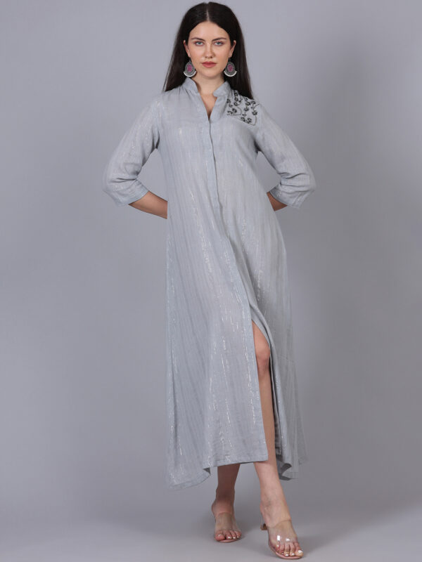 Dolphin Grey Lurex Dress - Image 7